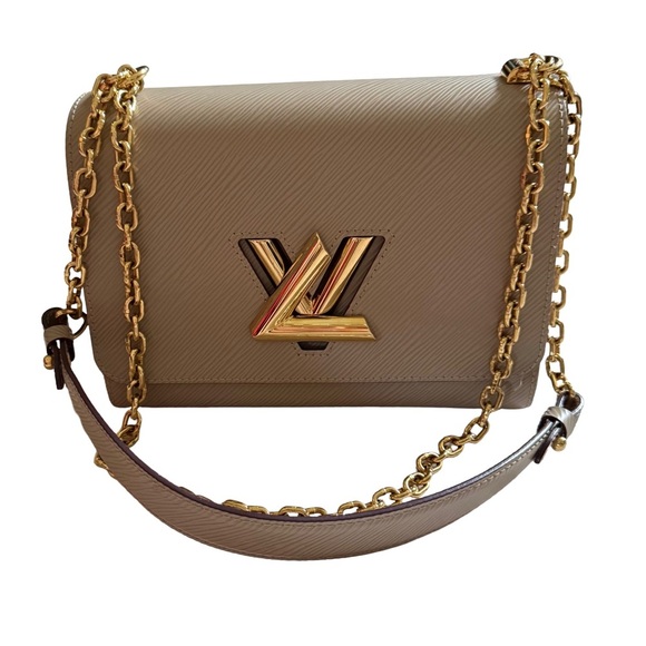 LOUIS VUITTON TAN “TWIST MM” EPI LEATHER CROSSBODY/SHOULDER BAG W/ GOLD HARDWARE - Picture 5 of 15